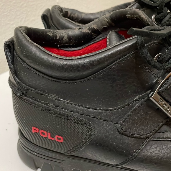 Polo Ralph Lauren Dress Shoes Mens Black Leather Duck Boots Size 10D - Picture 14 of 17